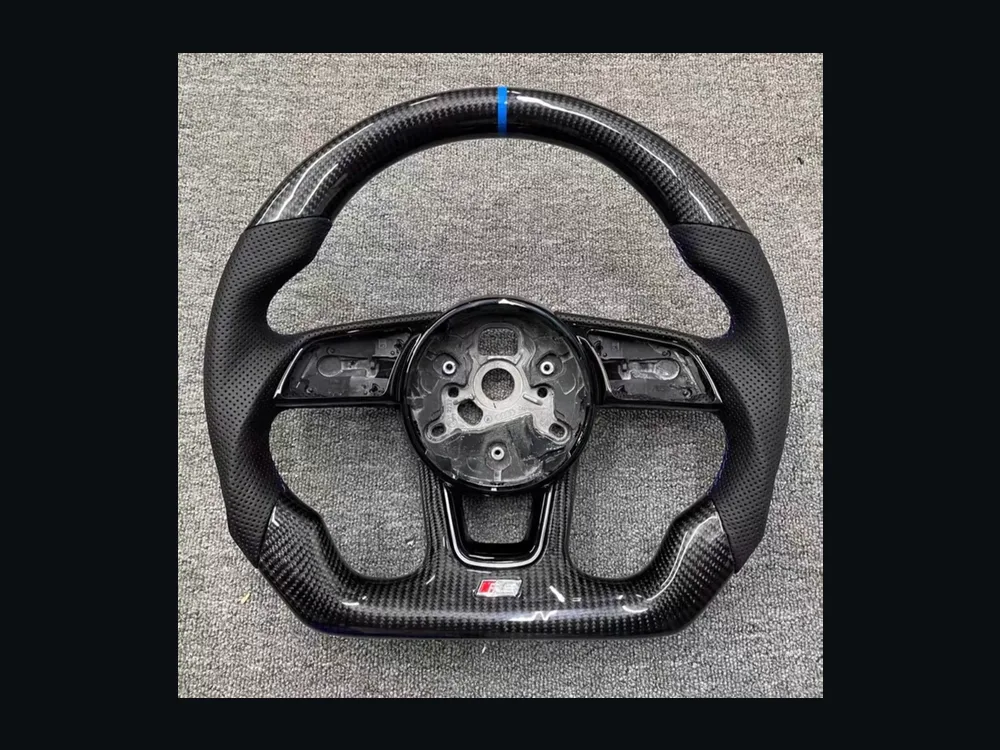 Audi A5 Gloss Carbon Fiber Wheel — Custom Steering Wheel