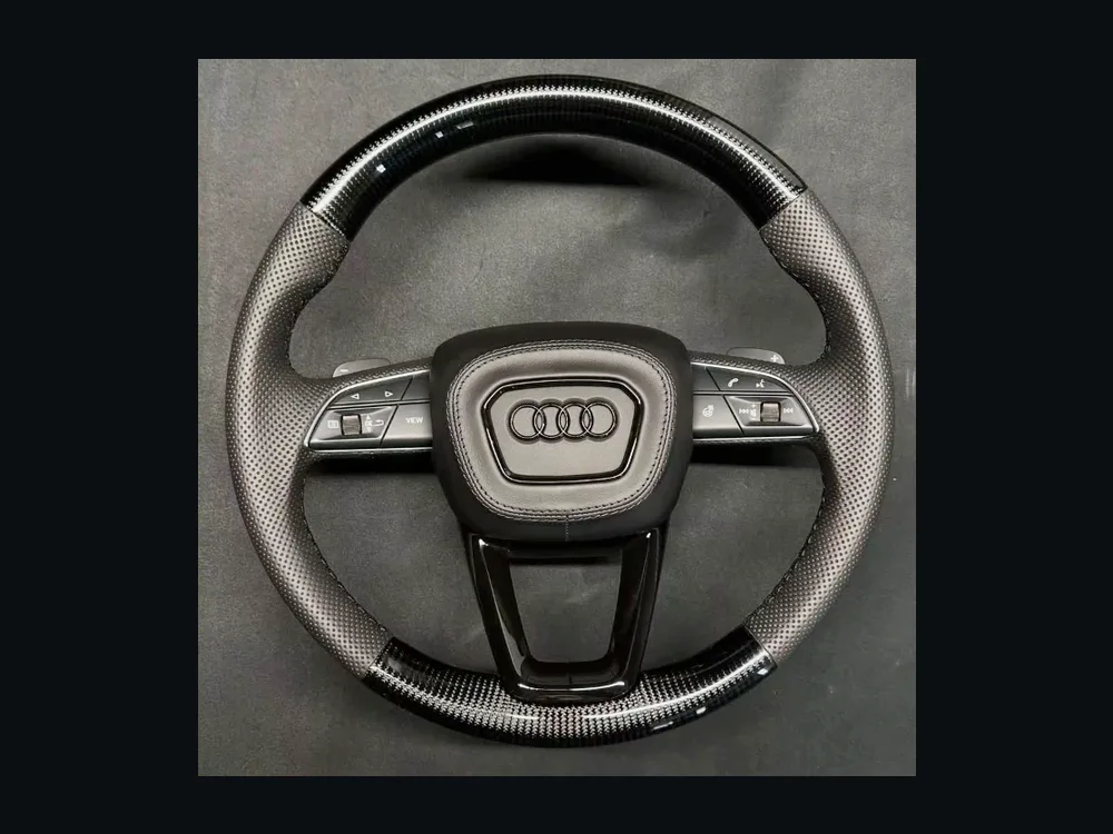Audi Matte Carbon Fiber Steering Wheel | NIEVELT Audi Matte Carbon Fiber Steering Wheel — Custom Steering Wheel