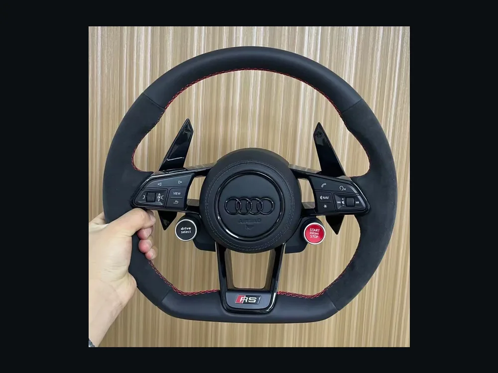 Audi A3 Spliced Alcantara Wheel — Custom Steering Wheel
