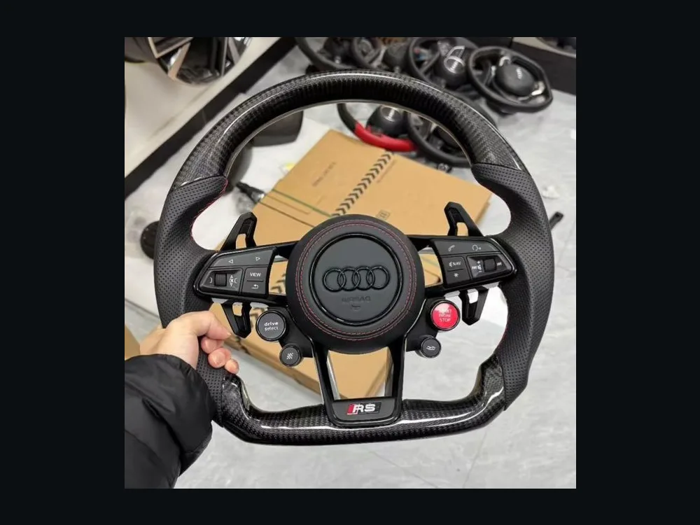 Audi A4 Gloss Carbon Fiber Wheel — Custom Steering Wheel