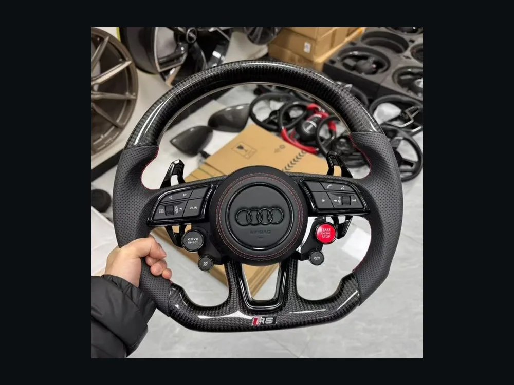 Audi B9 Carbon Fiber Steering Wheel — Custom Steering Wheel