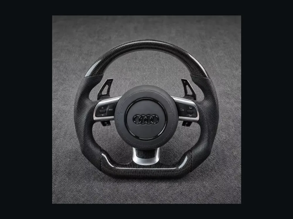 Custom Real Carbon Fiber Steering Wheel for Audi TTS TTRS TT Coupe Roadster 1998 2026 — Custom Steering Wheel
