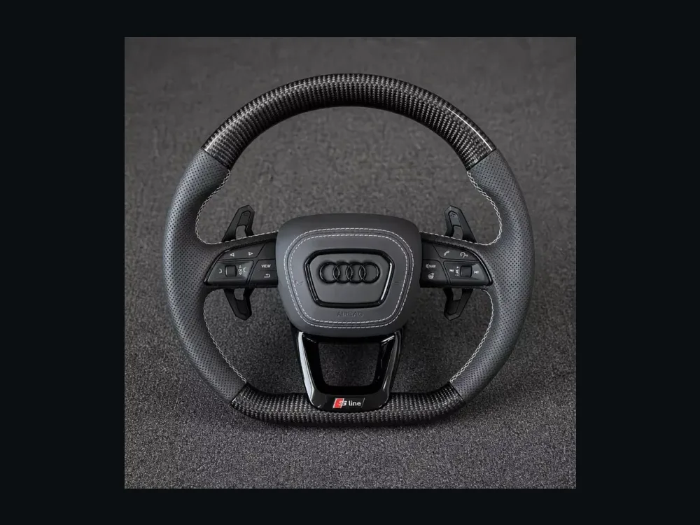 Custom Genuine Carbon Fiber Steering Wheel for Audi R8 Type42 Type4S Q5 2006 2024 Coup Spyder — Custom Steering Wheel